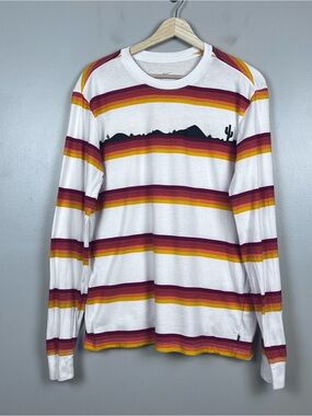 Nike SB Men's Striped Aztec Themed Long Sleeve Cotton Tee Shirt Size M; Street
